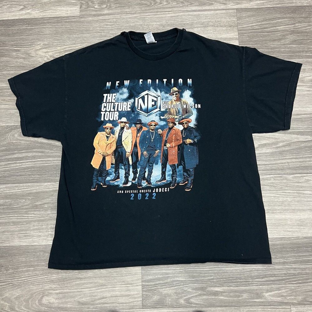 New Edition T Shirt Men 2XL Black HipHop R&B Jodeci Charlie Wilson Black Culture